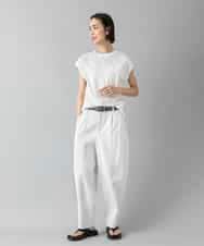 FMKHD26140 MICHEL KLEIN(ミッシェルクラン) [接触冷感]フレンチスリーブカットソー グレイッシュブルー