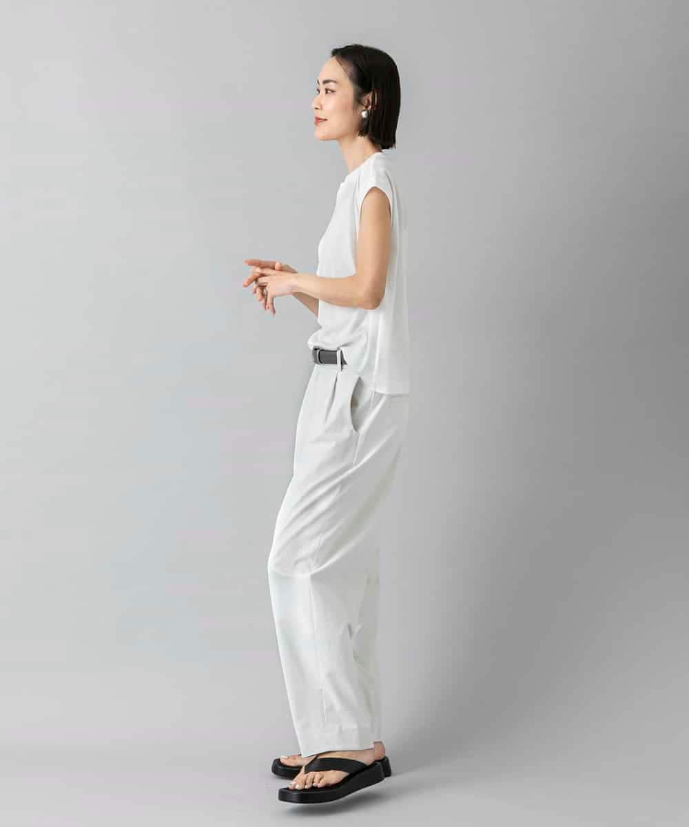 FMKHD26140 MICHEL KLEIN(ミッシェルクラン) [接触冷感]フレンチスリーブカットソー グレイッシュブルー