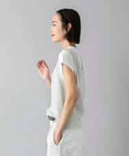FMKHD26140 MICHEL KLEIN(ミッシェルクラン) [接触冷感]フレンチスリーブカットソー グレイッシュブルー