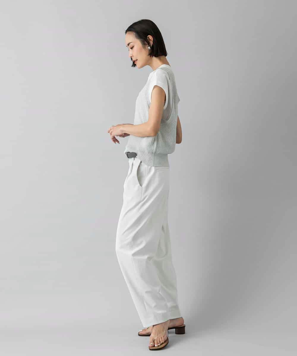FMKHD26140 MICHEL KLEIN(ミッシェルクラン) [接触冷感]フレンチスリーブカットソー グレイッシュブルー