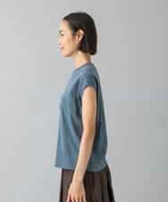 FMKHD26140 MICHEL KLEIN(ミッシェルクラン) [接触冷感]フレンチスリーブカットソー グレイッシュブルー
