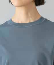 FMKHD26140 MICHEL KLEIN(ミッシェルクラン) [接触冷感]フレンチスリーブカットソー グレイッシュブルー