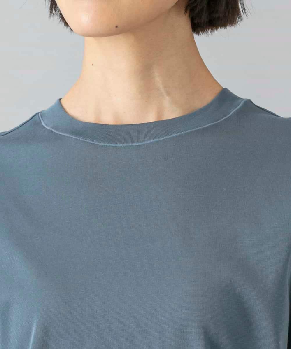 FMKHD26140 MICHEL KLEIN(ミッシェルクラン) [接触冷感]フレンチスリーブカットソー グレイッシュブルー
