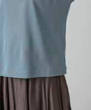 FMKHD26140 MICHEL KLEIN(ミッシェルクラン) [接触冷感]フレンチスリーブカットソー グレイッシュブルー