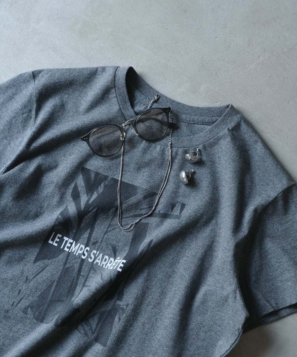 FMKHD27120 MICHEL KLEIN(ミッシェルクラン) [WEB限定カラー]フォトTシャツ カーキ（WEB限定カラー)