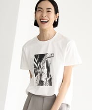 FMKHD27120 MICHEL KLEIN(ミッシェルクラン) [WEB限定カラー]フォトTシャツ カーキ（WEB限定カラー)