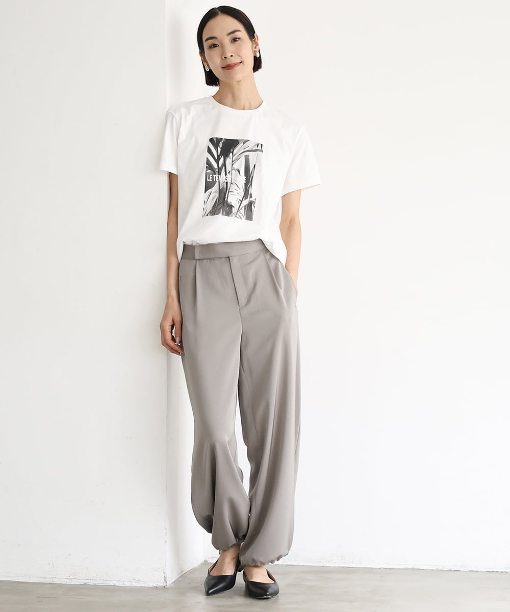 FMKHD27120 MICHEL KLEIN(ミッシェルクラン) [WEB限定カラー]フォトTシャツ カーキ（WEB限定カラー)