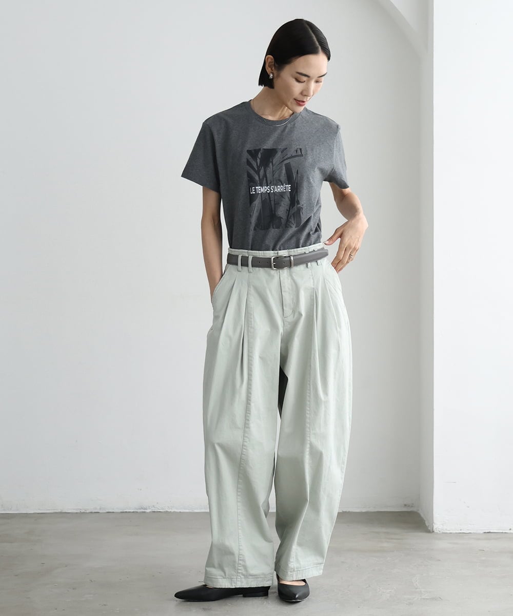 FMKHD27120 MICHEL KLEIN(ミッシェルクラン) [WEB限定カラー]フォトTシャツ カーキ（WEB限定カラー)