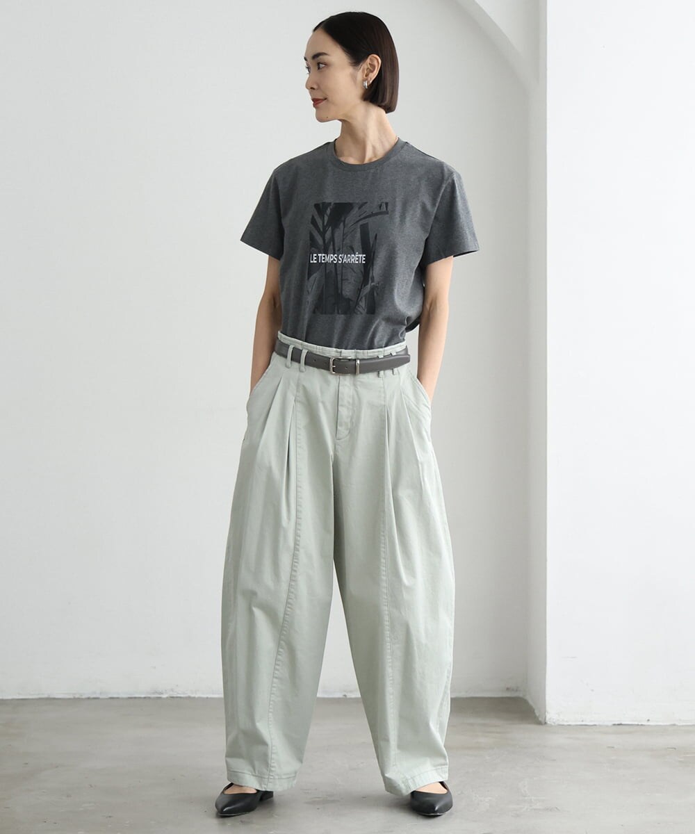 FMKHD27120 MICHEL KLEIN(ミッシェルクラン) [WEB限定カラー]フォトTシャツ カーキ（WEB限定カラー)