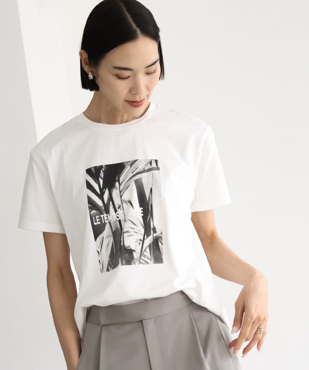 FMKHD27120 MICHEL KLEIN(ミッシェルクラン) [WEB限定カラー]フォトTシャツ ホワイト