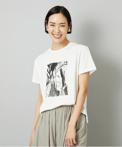 FMKHD27120 MICHEL KLEIN [WEB限定カラー]フォトTシャツ