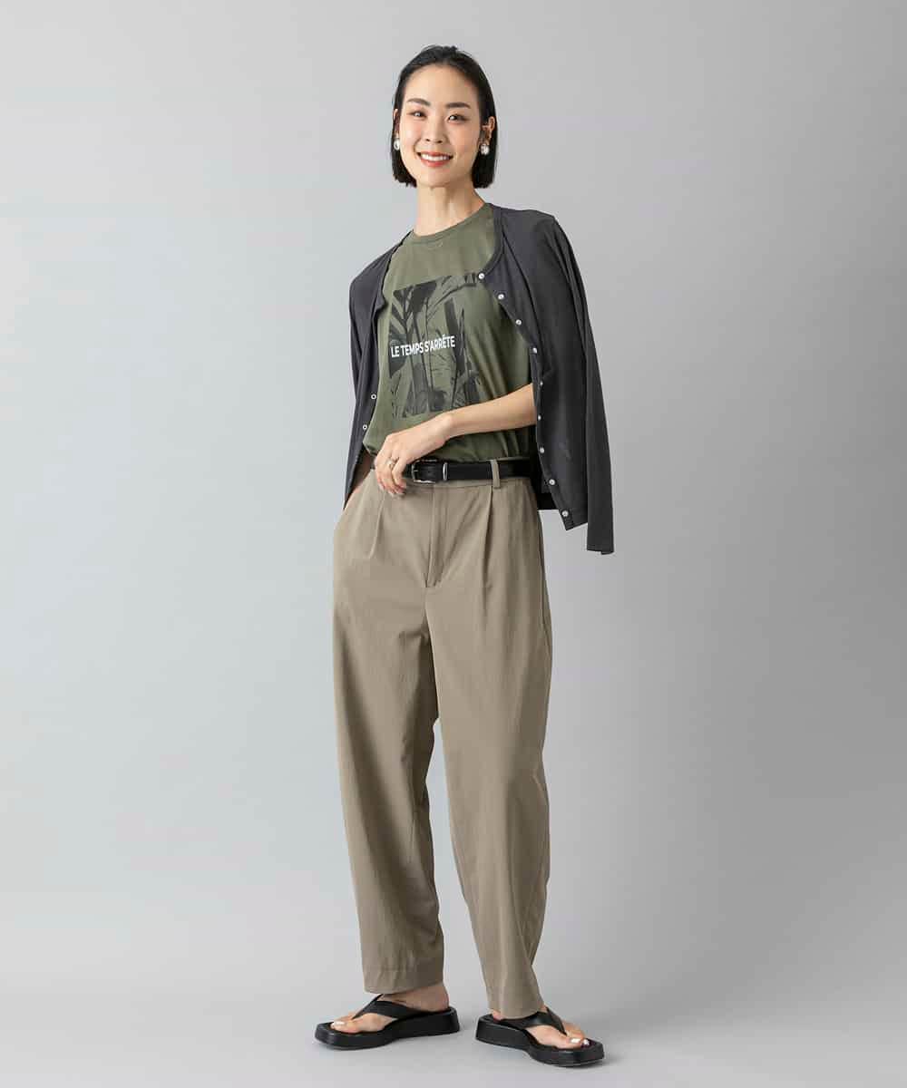 FMKHD27120 MICHEL KLEIN(ミッシェルクラン) フォトTシャツ カーキ