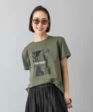 FMKHD27120 MICHEL KLEIN(ミッシェルクラン) フォトTシャツ カーキ