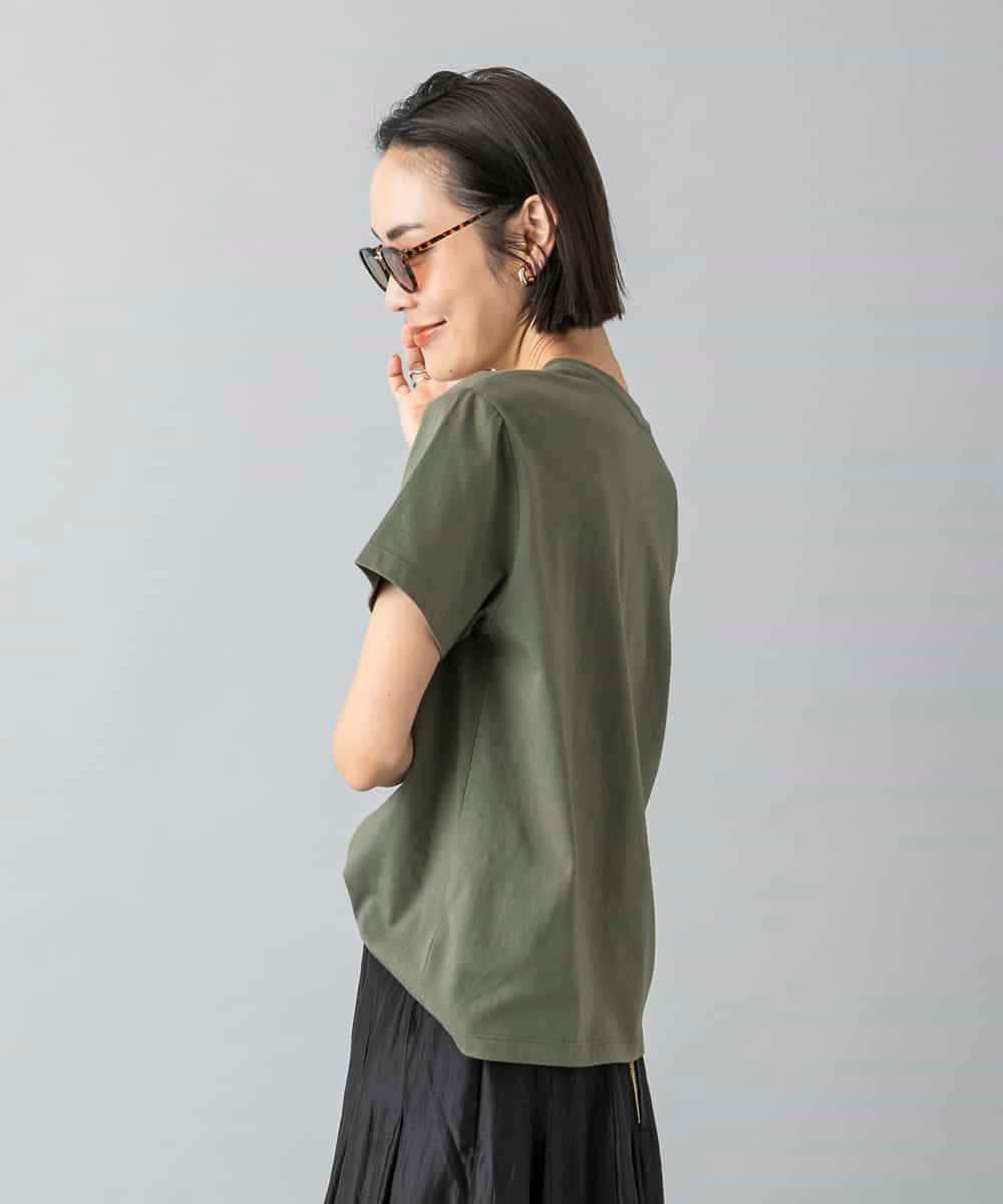 FMKHD27120 MICHEL KLEIN(ミッシェルクラン) フォトTシャツ カーキ