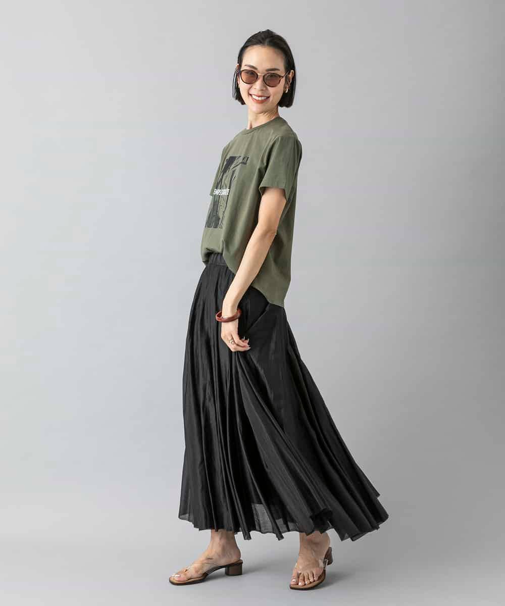 FMKHD27120 MICHEL KLEIN(ミッシェルクラン) フォトTシャツ カーキ