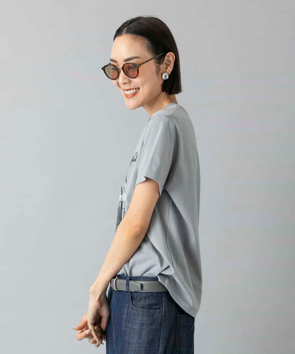 FMKHD27120 MICHEL KLEIN(ミッシェルクラン) フォトTシャツ カーキ