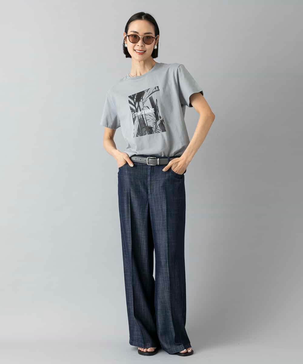 FMKHD27120 MICHEL KLEIN(ミッシェルクラン) フォトTシャツ カーキ