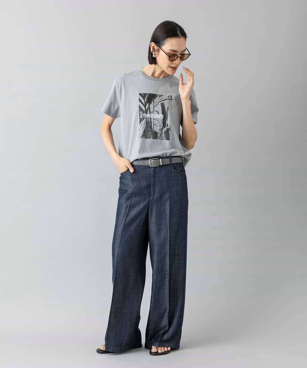 FMKHD27120 MICHEL KLEIN(ミッシェルクラン) フォトTシャツ カーキ