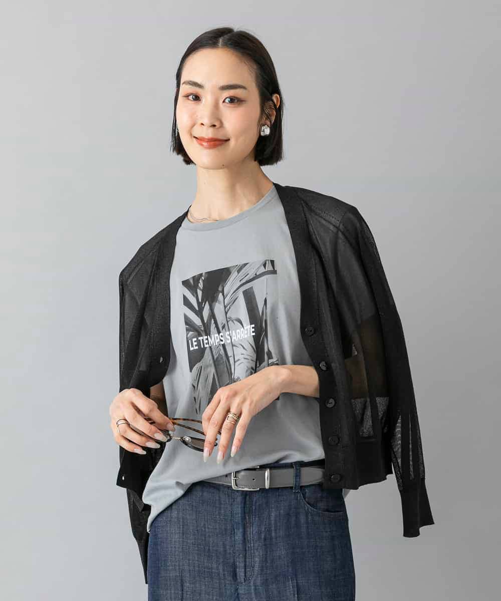 FMKHD27120 MICHEL KLEIN(ミッシェルクラン) フォトTシャツ カーキ