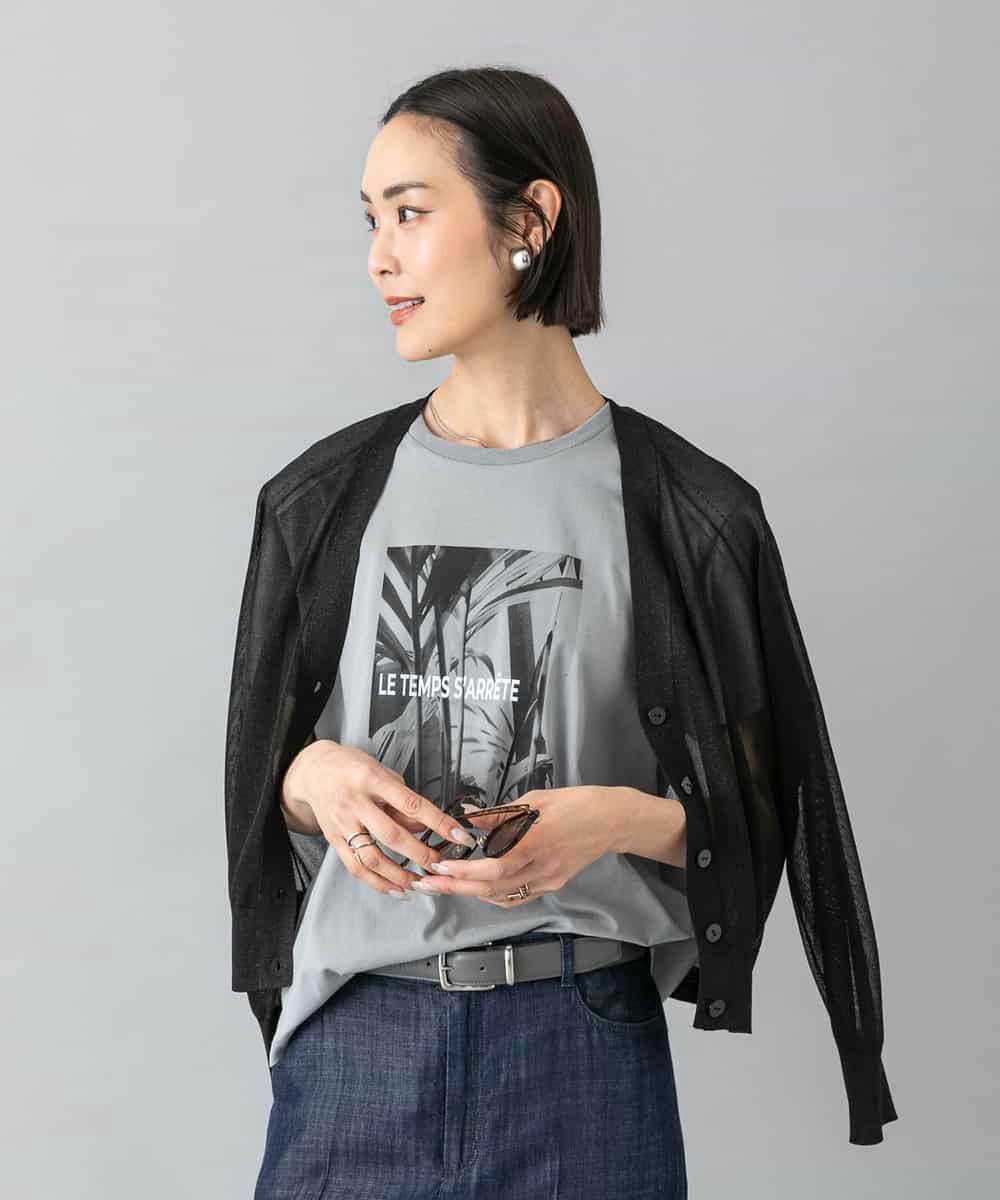 FMKHD27120 MICHEL KLEIN(ミッシェルクラン) フォトTシャツ カーキ