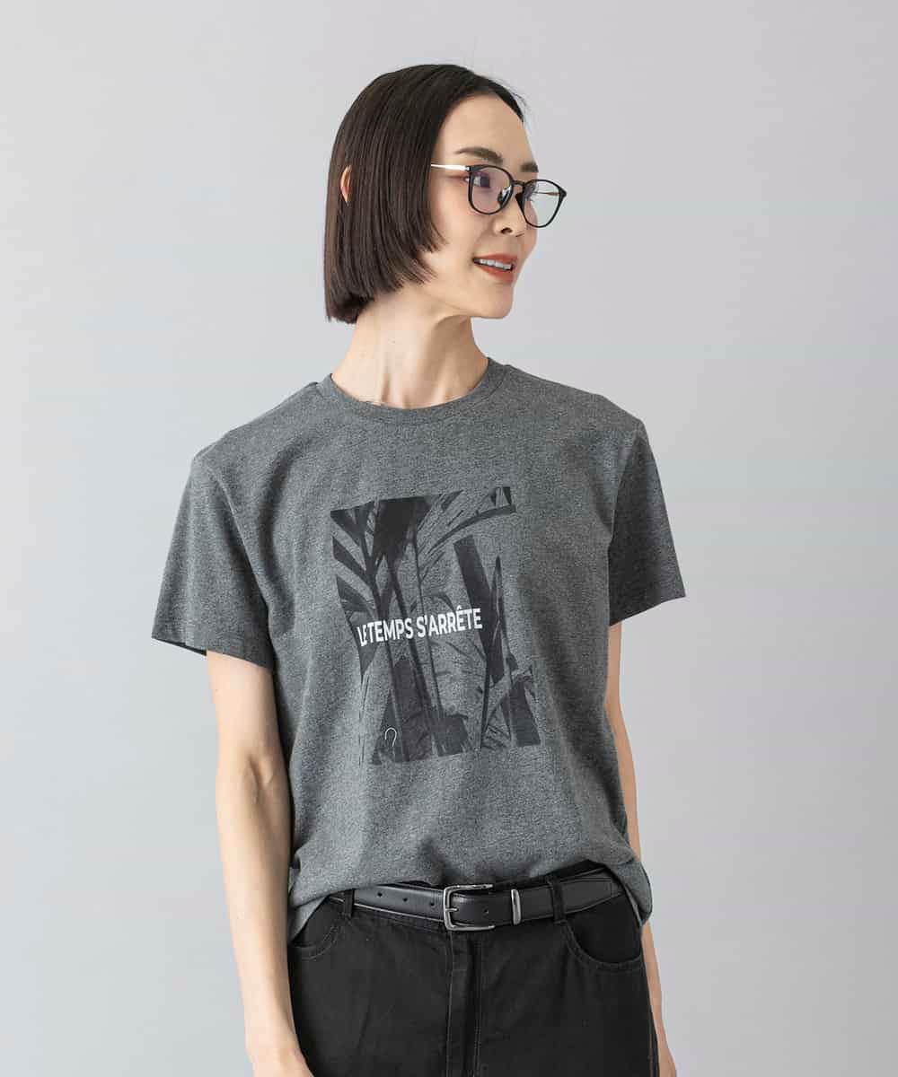 FMKHD27120 MICHEL KLEIN(ミッシェルクラン) フォトTシャツ カーキ