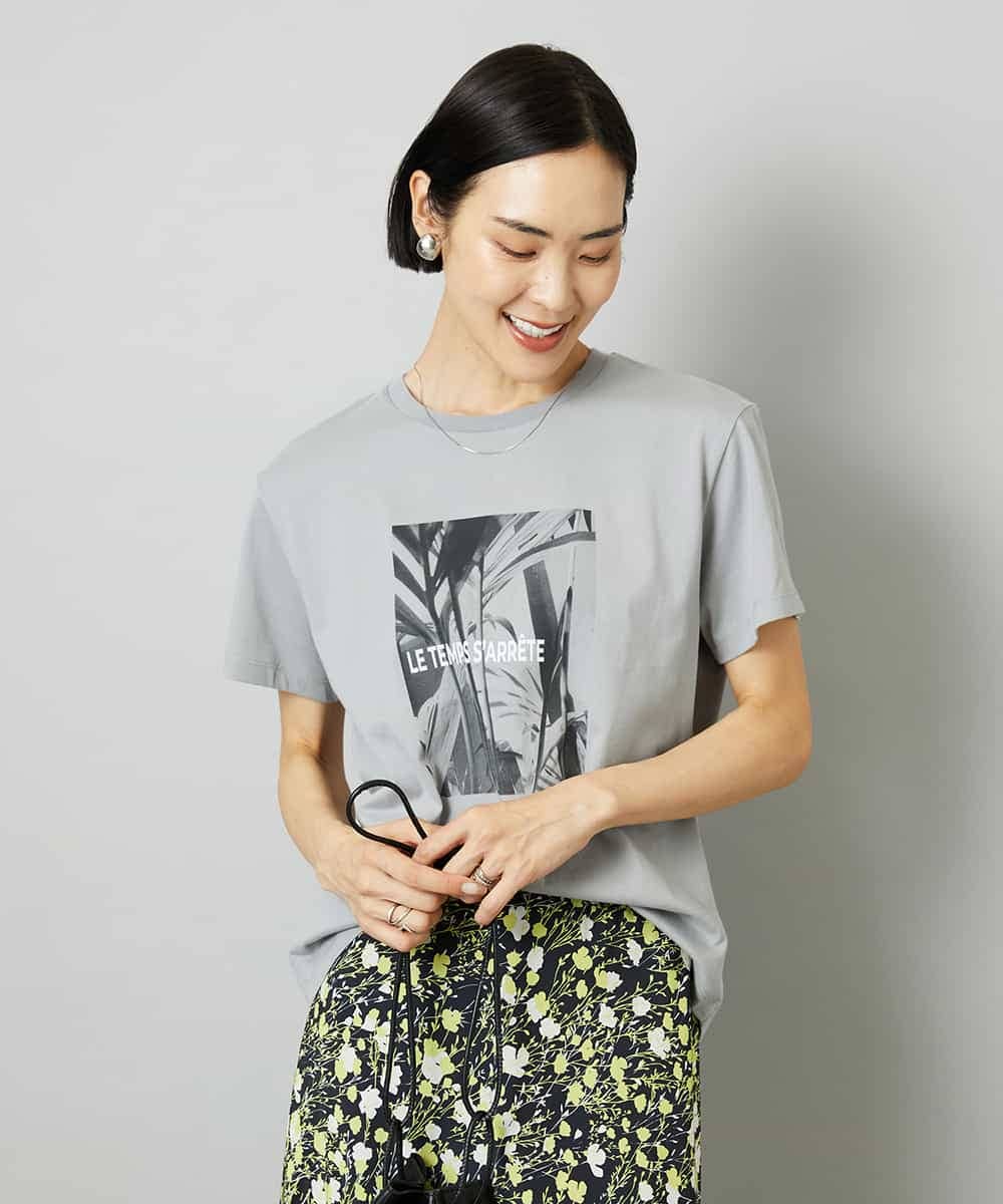 FMKHD27120 MICHEL KLEIN(ミッシェルクラン) [WEB限定カラー]フォトTシャツ カーキ