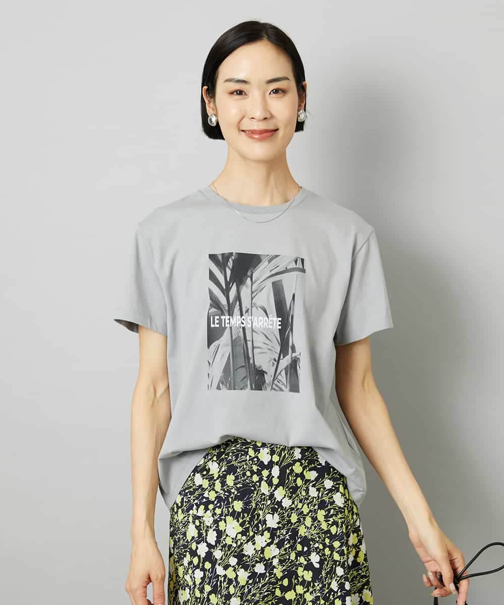 FMKHD27120 MICHEL KLEIN(ミッシェルクラン) [WEB限定カラー]フォトTシャツ カーキ