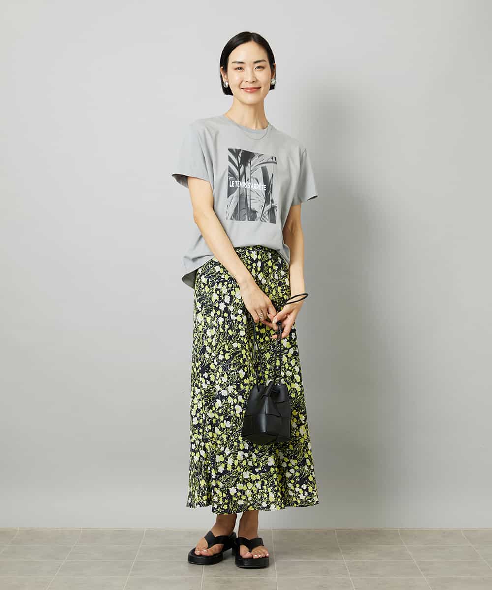 FMKHD27120 MICHEL KLEIN(ミッシェルクラン) [WEB限定カラー]フォトTシャツ カーキ