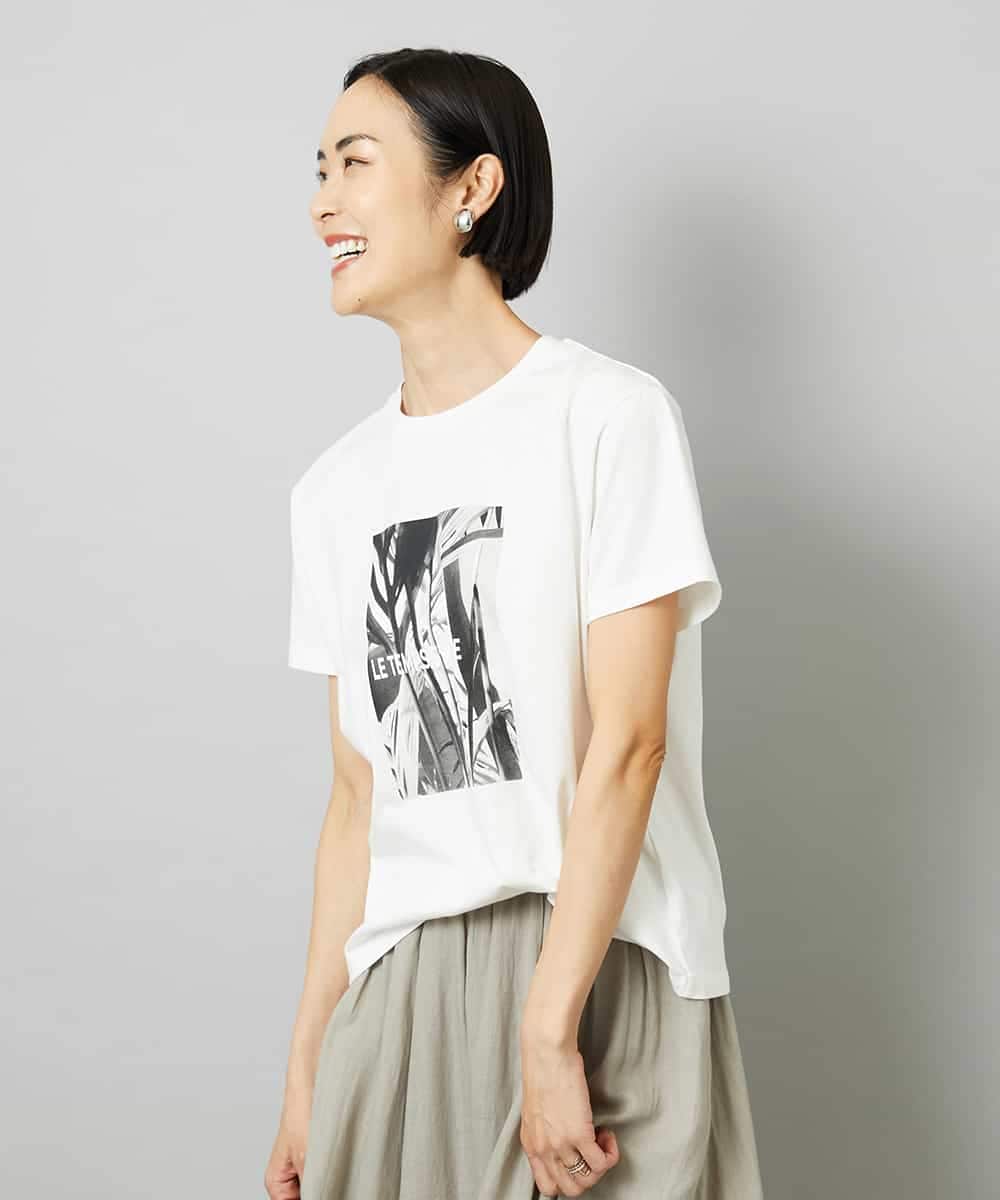 FMKHD27120 MICHEL KLEIN(ミッシェルクラン) [WEB限定カラー]フォトTシャツ カーキ