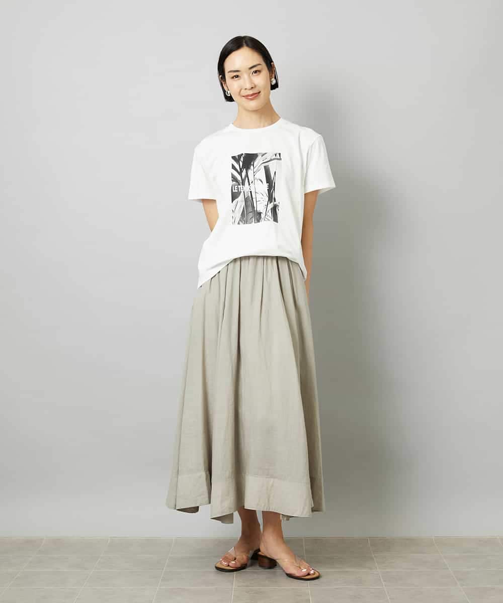 FMKHD27120 MICHEL KLEIN(ミッシェルクラン) [WEB限定カラー]フォトTシャツ カーキ