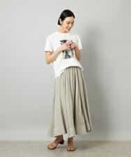 FMKHD27120 MICHEL KLEIN(ミッシェルクラン) [WEB限定カラー]フォトTシャツ カーキ