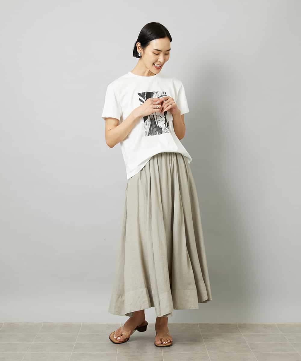 FMKHD27120 MICHEL KLEIN(ミッシェルクラン) [WEB限定カラー]フォトTシャツ カーキ