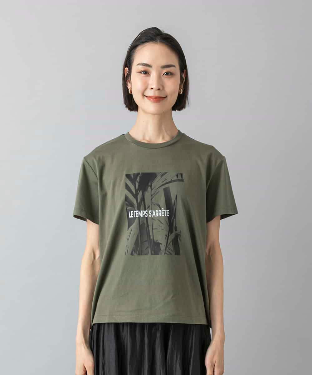 FMKHD27120 MICHEL KLEIN(ミッシェルクラン) フォトTシャツ カーキ