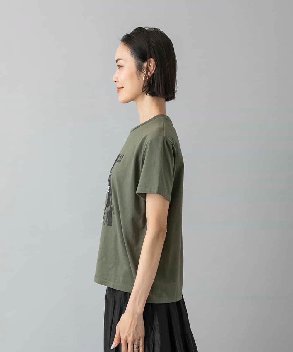 FMKHD27120 MICHEL KLEIN(ミッシェルクラン) フォトTシャツ カーキ