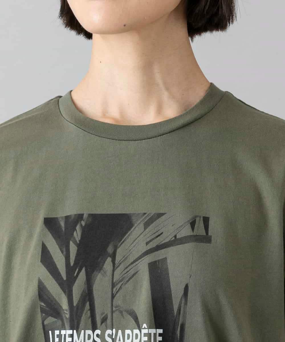 FMKHD27120 MICHEL KLEIN(ミッシェルクラン) フォトTシャツ カーキ