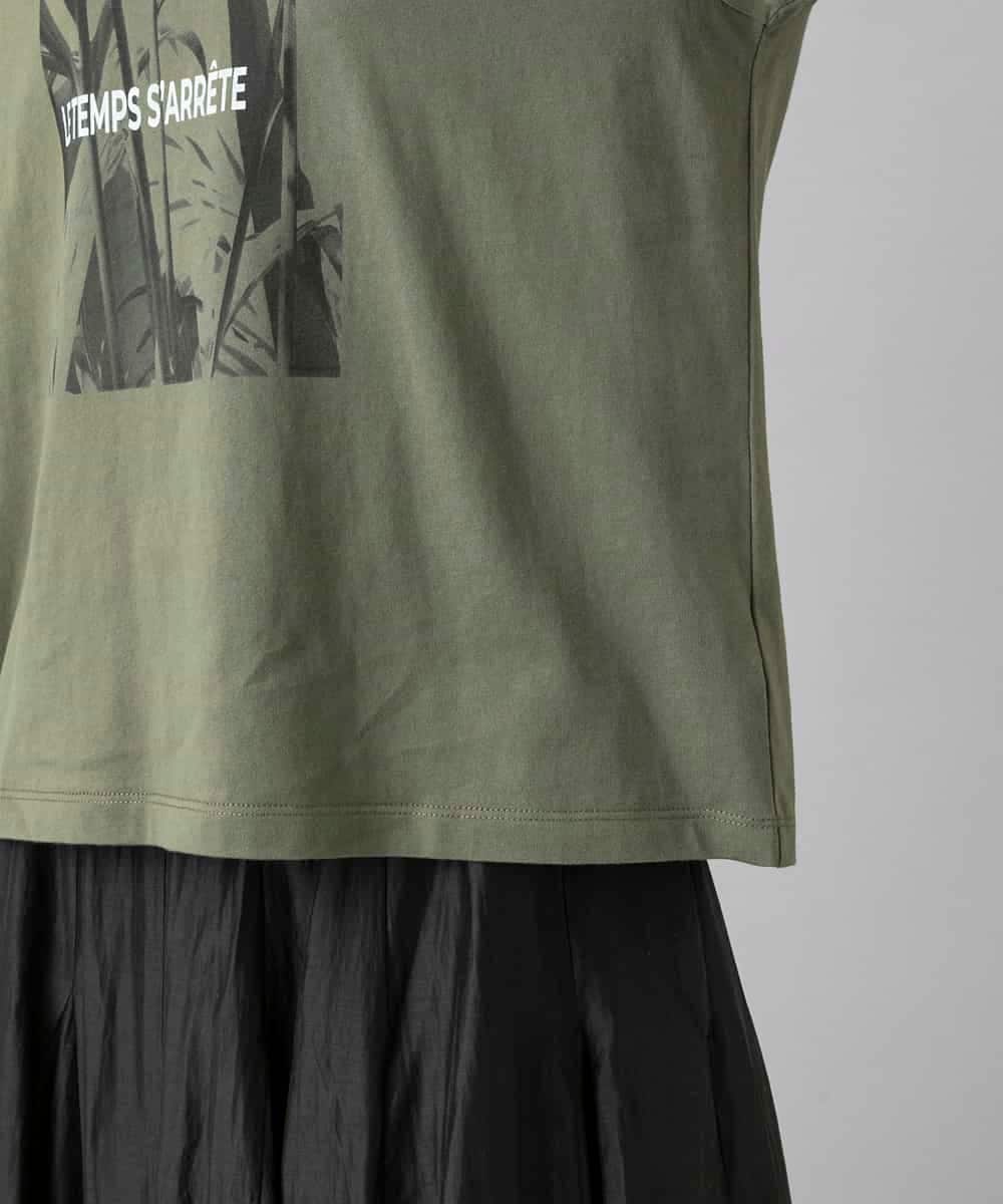 FMKHD27120 MICHEL KLEIN(ミッシェルクラン) フォトTシャツ カーキ