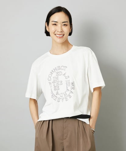 FMKHE05130 MICHEL KLEIN 透明箔プリントTシャツ