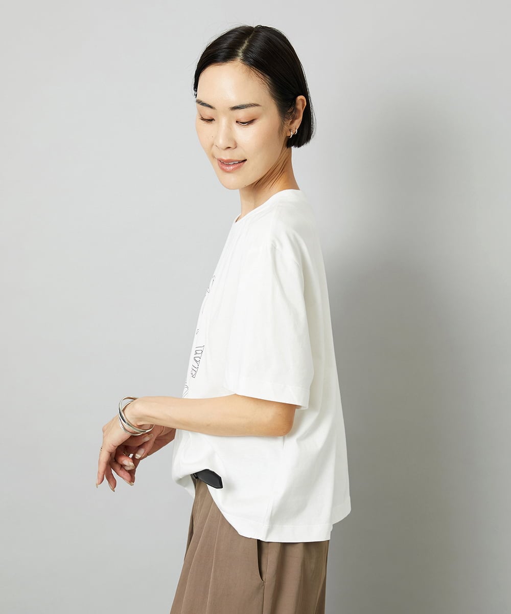 FMKHE05130 MICHEL KLEIN(ミッシェルクラン) 透明箔プリントTシャツ ホワイト