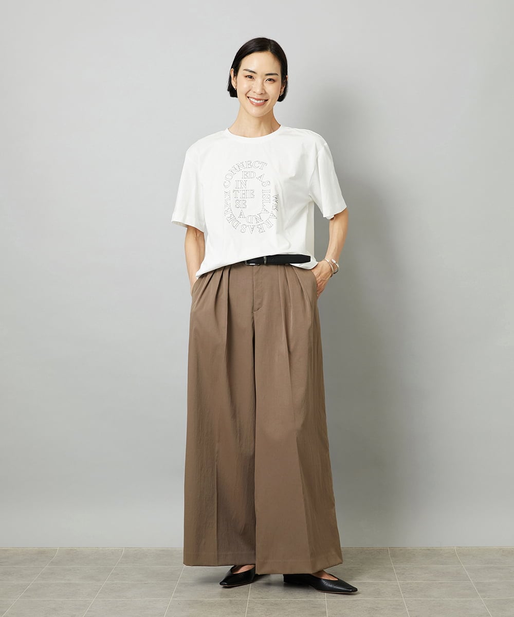 FMKHE05130 MICHEL KLEIN(ミッシェルクラン) 透明箔プリントTシャツ ホワイト