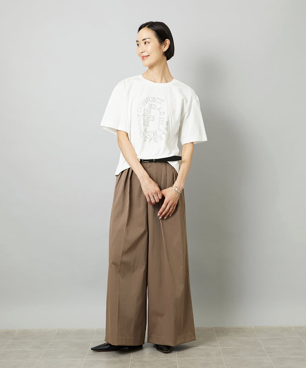 FMKHE05130 MICHEL KLEIN(ミッシェルクラン) 透明箔プリントTシャツ ホワイト