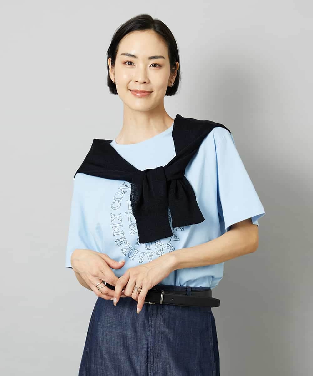 FMKHE05130 MICHEL KLEIN(ミッシェルクラン) 透明箔プリントTシャツ ホワイト