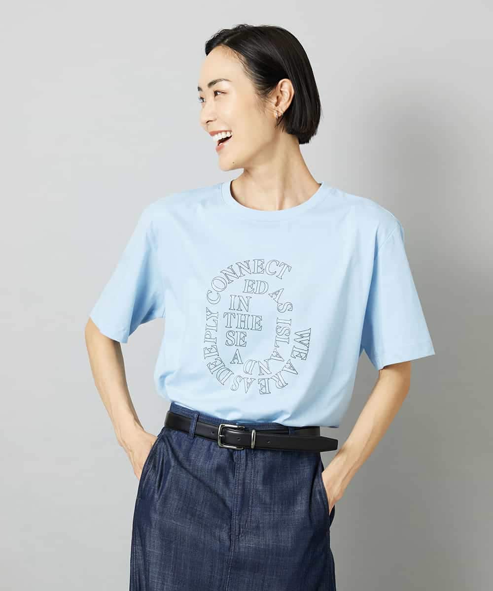 FMKHE05130 MICHEL KLEIN(ミッシェルクラン) 透明箔プリントTシャツ ホワイト