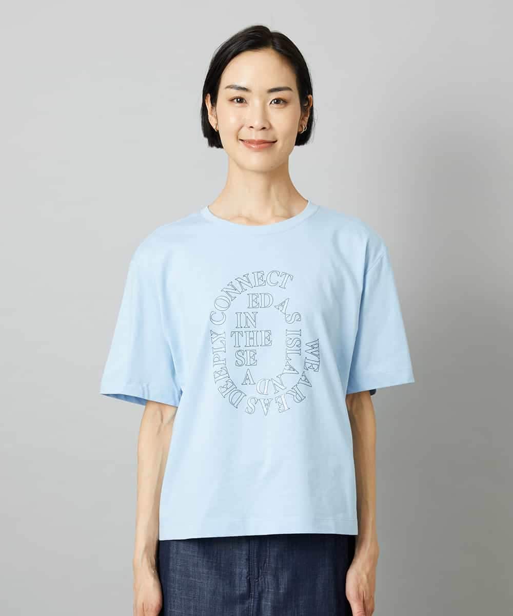 FMKHE05130 MICHEL KLEIN(ミッシェルクラン) 透明箔プリントTシャツ ホワイト