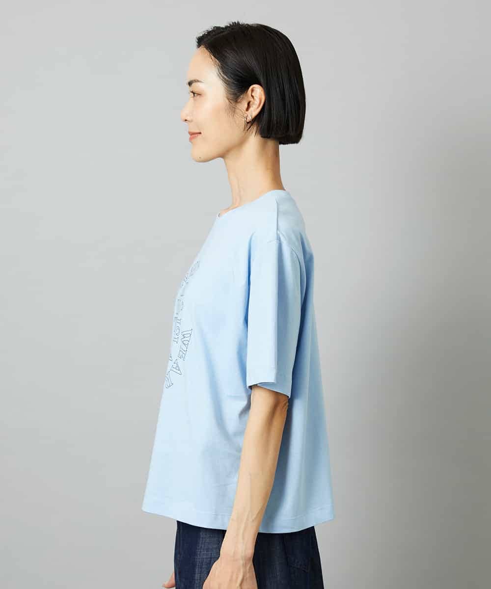 FMKHE05130 MICHEL KLEIN(ミッシェルクラン) 透明箔プリントTシャツ ホワイト