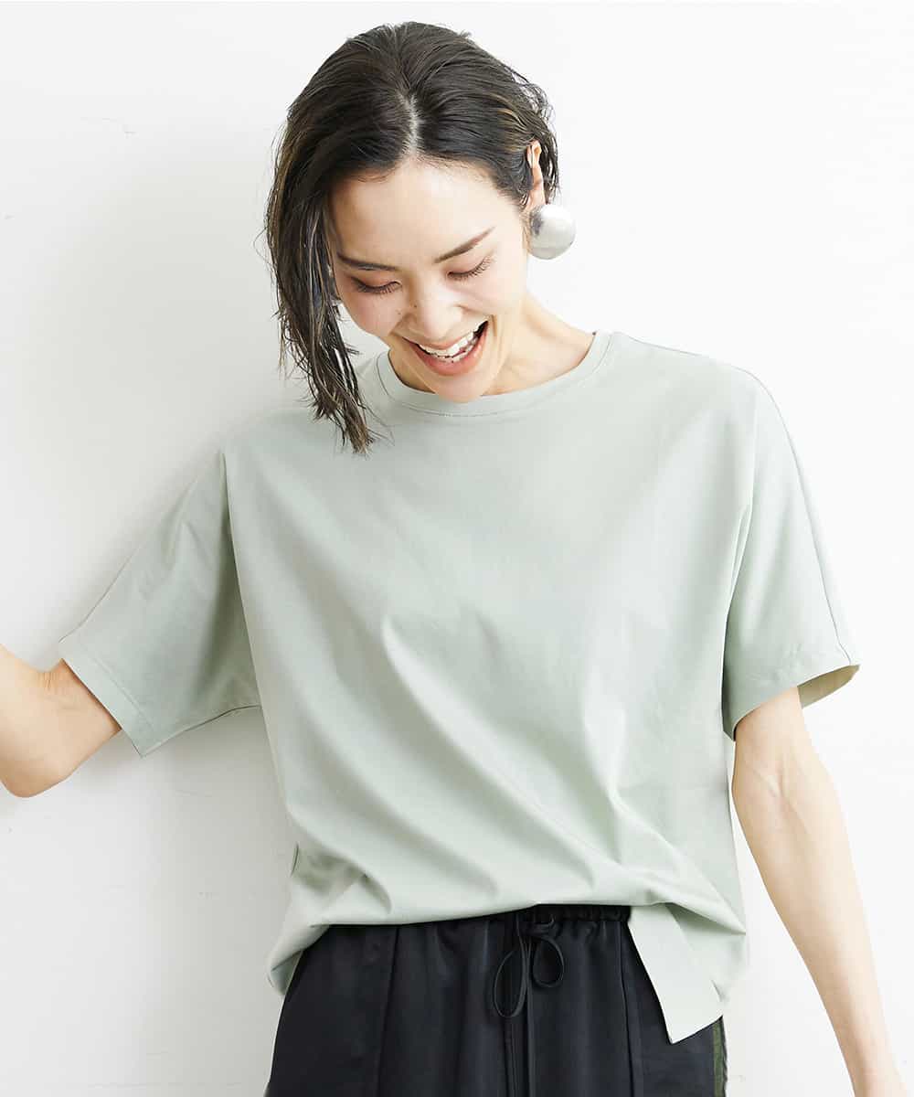 FMKHS64140 MICHEL KLEIN [夏の1枚着におすすめ]ドルマンスリーブカットソー