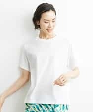 FMKHS64140 MICHEL KLEIN(ミッシェルクラン) [夏の1枚着におすすめ]ドルマンスリーブカットソー グリーン(30)