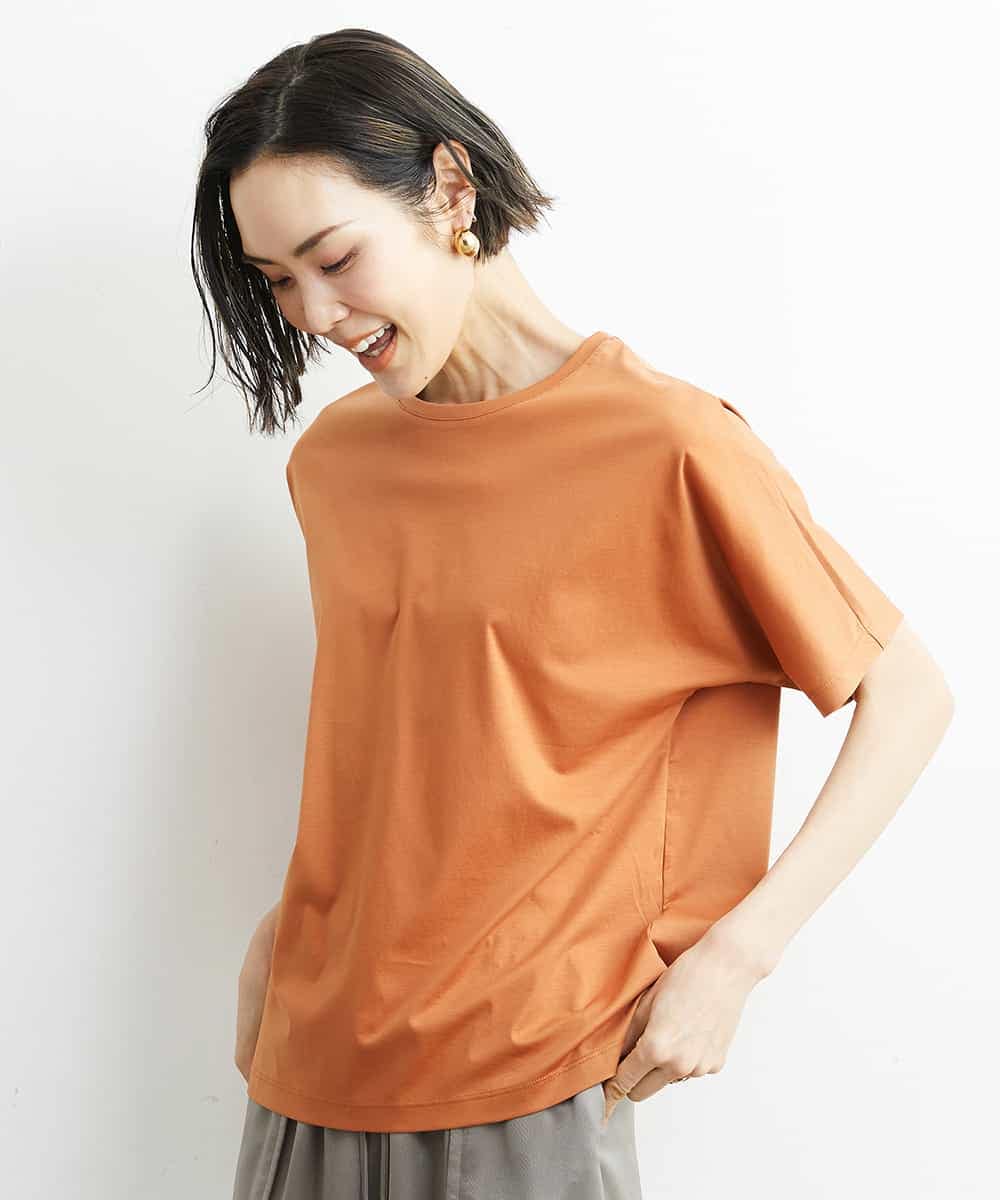 FMKHS64140 MICHEL KLEIN(ミッシェルクラン) [夏の1枚着におすすめ]ドルマンスリーブカットソー グリーン(30)