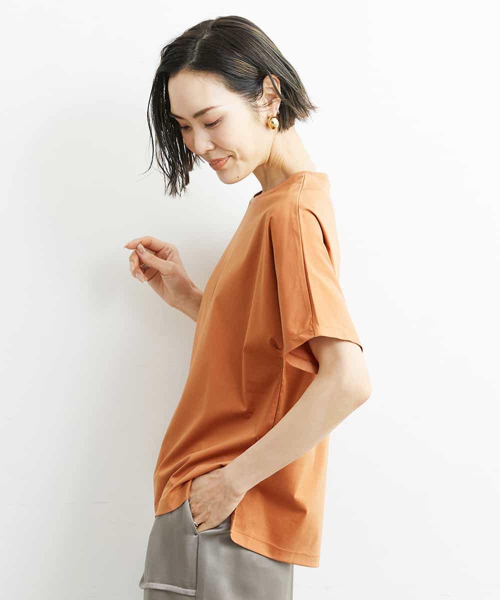 FMKHS64140 MICHEL KLEIN(ミッシェルクラン) [夏の1枚着におすすめ]ドルマンスリーブカットソー グリーン(30)