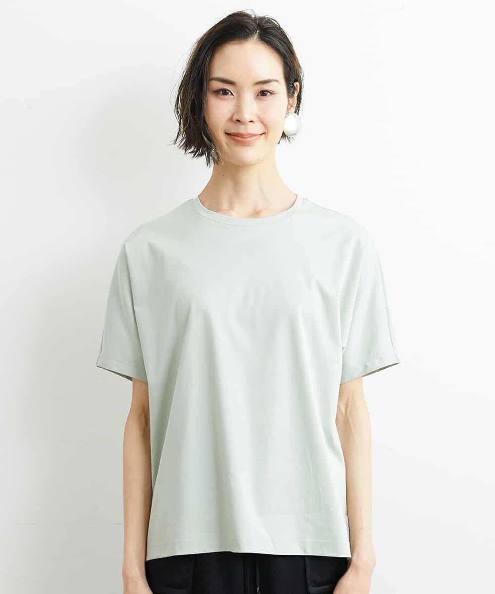 FMKHS64140 MICHEL KLEIN(ミッシェルクラン) [夏の1枚着におすすめ]ドルマンスリーブカットソー グリーン(30)