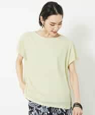 FMKHV28170 MICHEL KLEIN(ミッシェルクラン) [夏の1枚着におすすめ]フレンチスリーブシアーカットソー ライムイエロー(30)